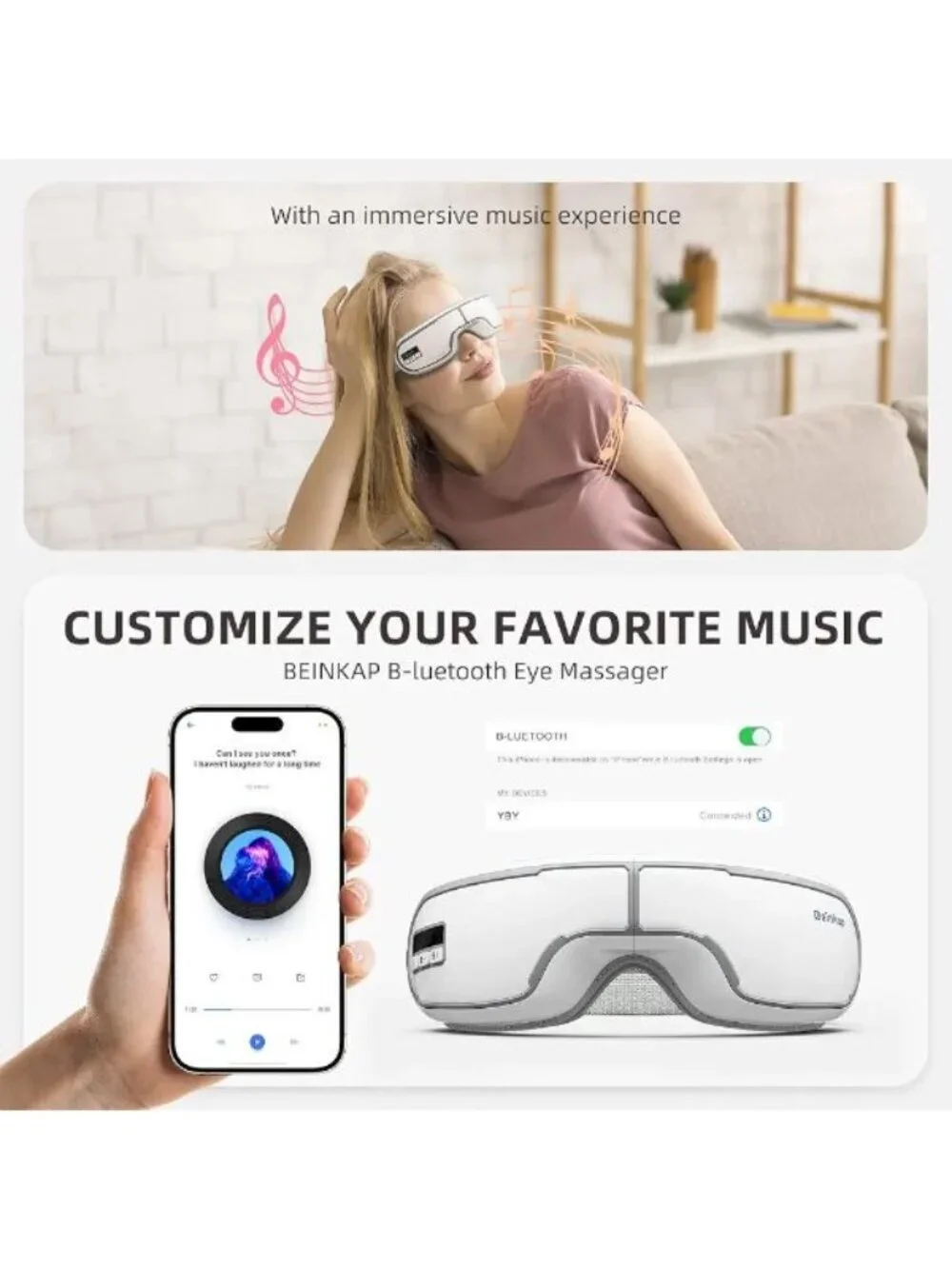 Eye Massager Heated Eye Mask for Migraines/Strain/Dry Eyes Relief, Smart Sleep